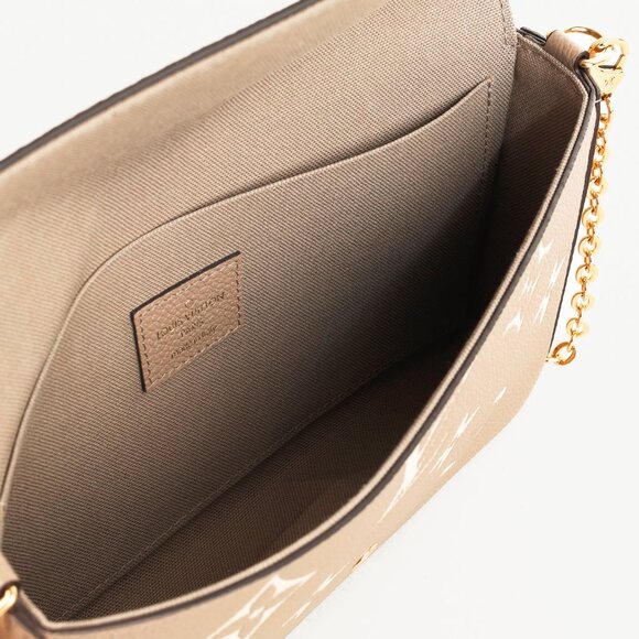 *SOLD* Louis Vuitton Félicie Pochette Monogram Empreinte Grey & Cream Leather - Picture 13 of 15